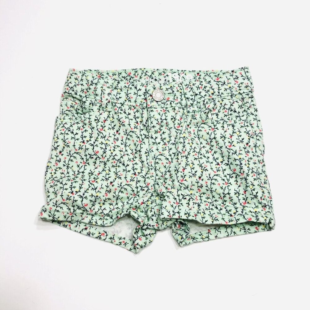 GAP Mint Green Floral Denim Shorts {3}